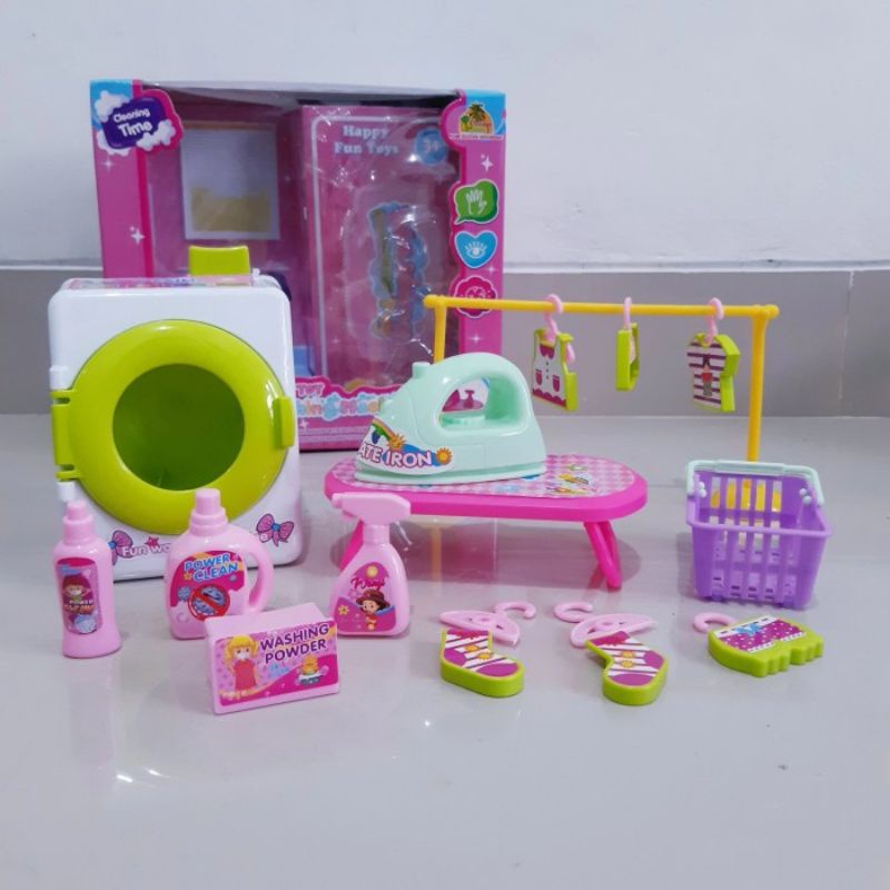 Mainan Laundry Set Setrika Iron Toys - Mesin Cuci Anak Perempuan Cewek