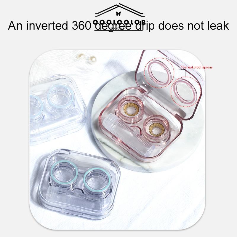 COD❤️Casing Lensa Kontak Transparan Tanpa Tutup Sekrup Lucu Portabel Nyaman Bersih Higienis All-in-one Case- cl