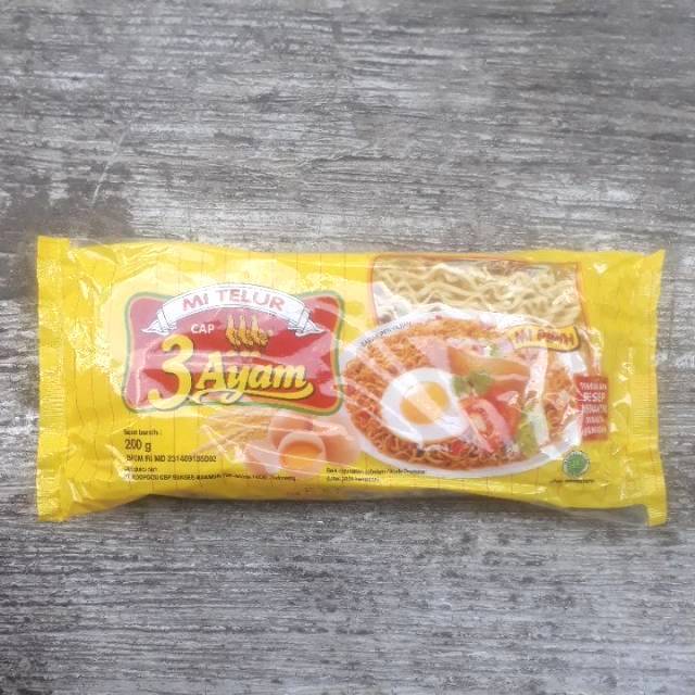 Mie Telur Cap 3 Ayam Kemasan 200 Gram