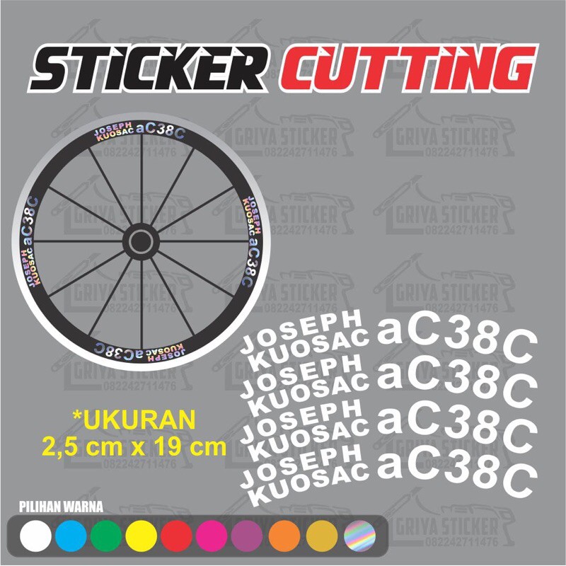 Cutting sticker - stiker decal velg sepeda 20 inch JOSEPH KUOSAC