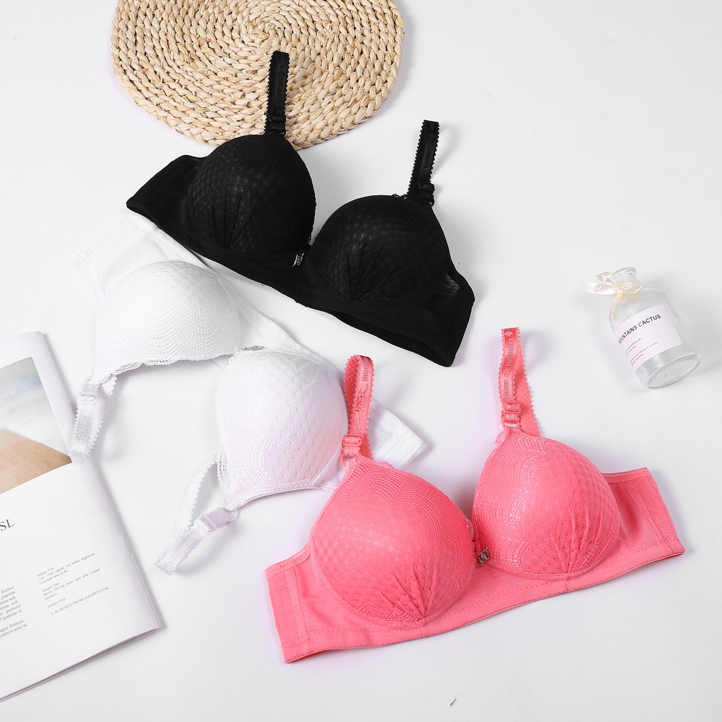 Bra Wanita YSS-9266 Pengait 3 Brukat Sexy Lace Push Up Bra High Quality Nyaman Dipakai Motif Elegant