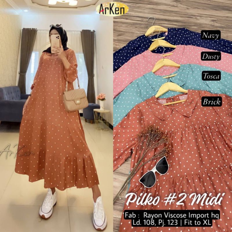 pilko dress MIDI rayon viscose arken