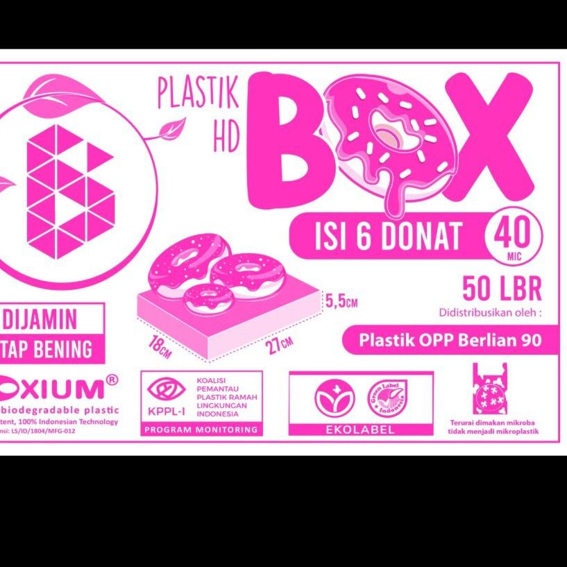 Kantong Plastik Donat Isi 6 pcs Kantong Plastik Box Donat