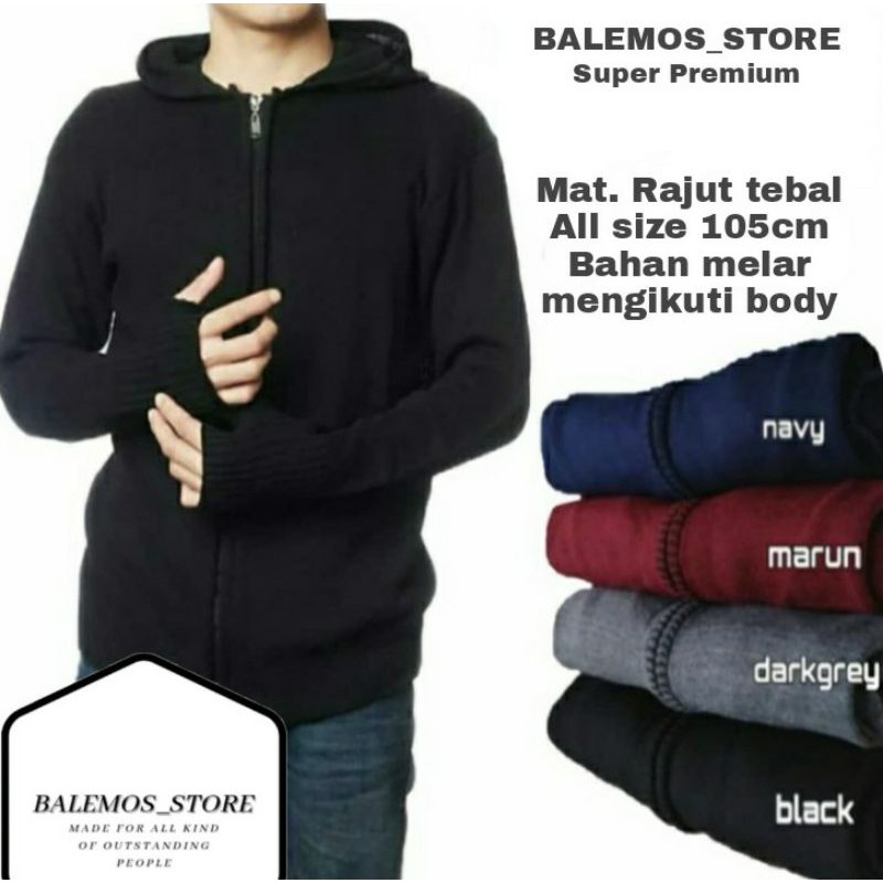 Jaket rajut pria, sweater rajut pria, rajut ariel