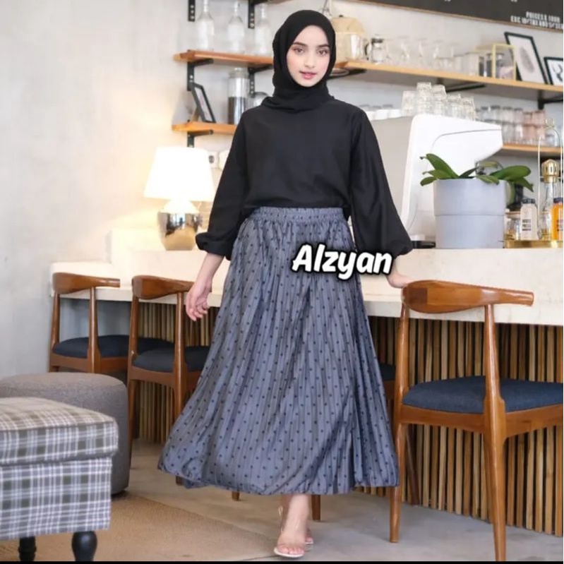 Rok Plisket Polkadot Dewasa Rok Plisket Murah