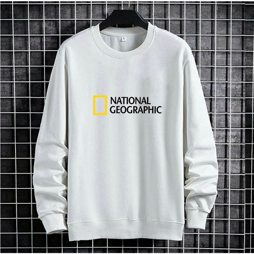 Baju Pria National GeoGraphic Lengan Panjang Atasan Fashion Kasual Pria