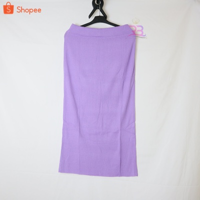 Rok Rajut ABG & JUMBO Rok Span Rajut Wanita / ROK Panjang PREMIUM / Rok Knit Rajut / Rok Tebal / Rok oversize-LILAC