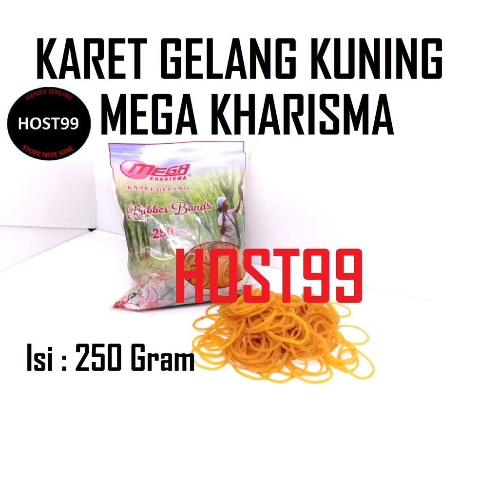 

KARET GELANG ELASTIS KARET KUNING KUAT MEGA KHARISMA 250GRAM