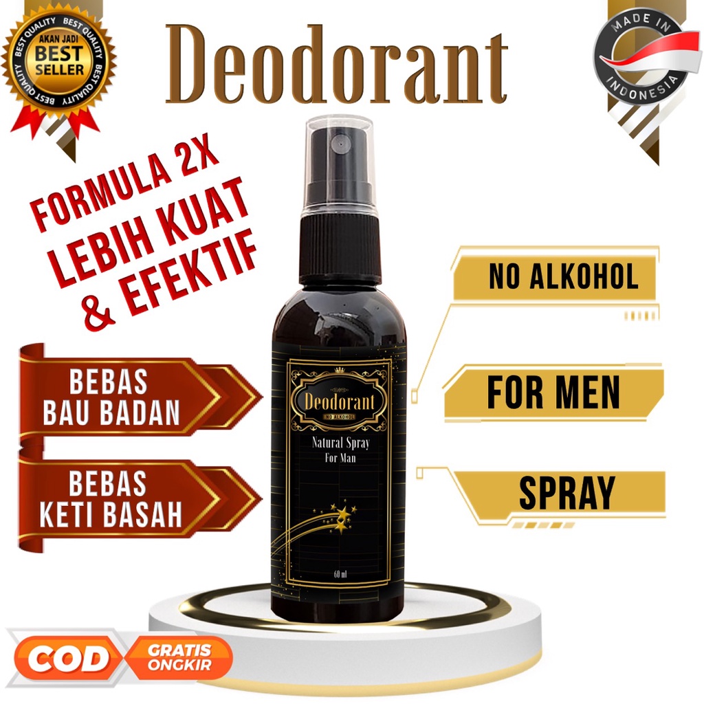 Deodorant Spray For Men Penghilang Bau Badan Ampuh Ketiak Kering No Alkohol Pencerah Ketiak Hitam No Parfume