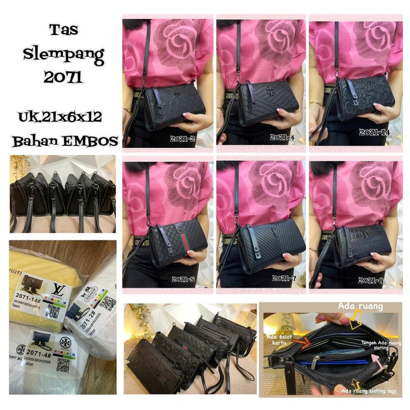 Tas Selempang Wanita Kode 2071,Slingbag Wanita,Slingbag Bahan Waterproof Dan Bahan Embos