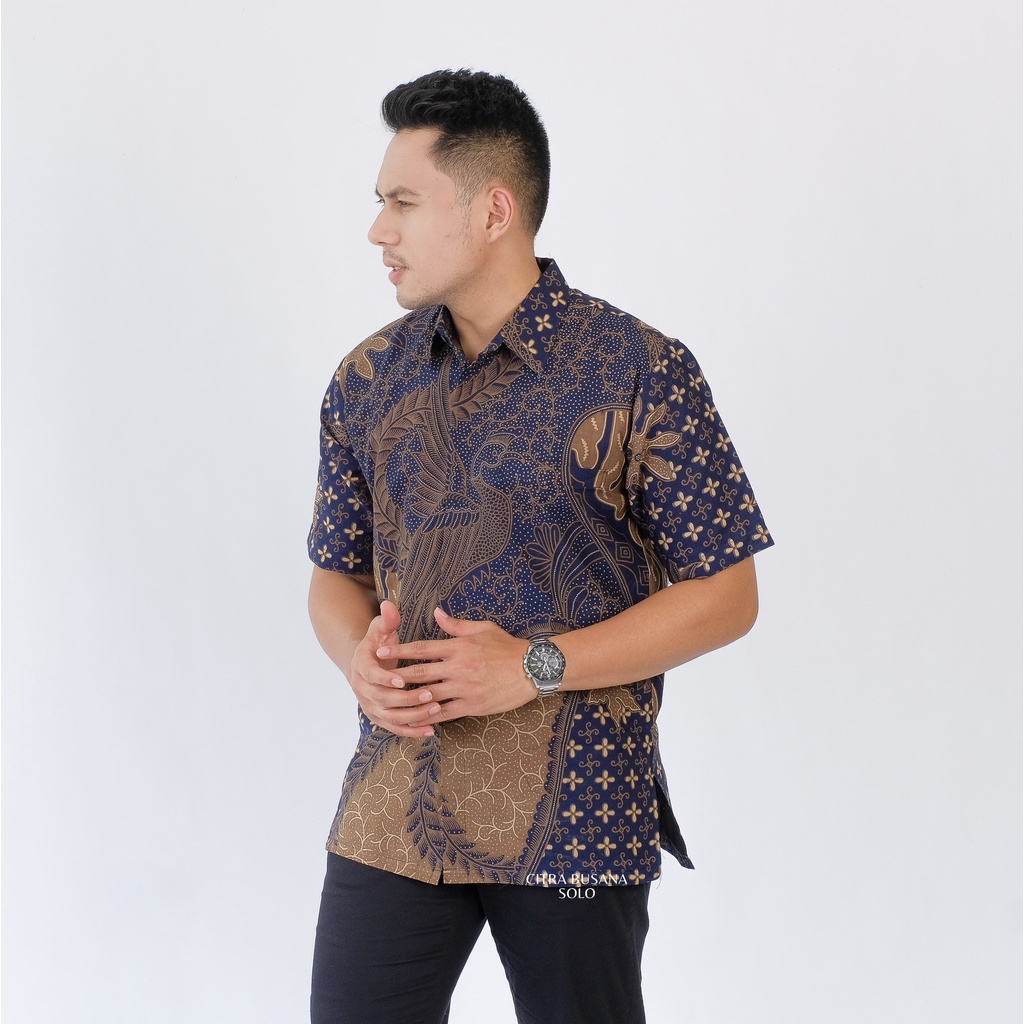 KENCONO DONGKER PENDEK Kemeja Batik Pria Full Furing Bahan Katun Primisima