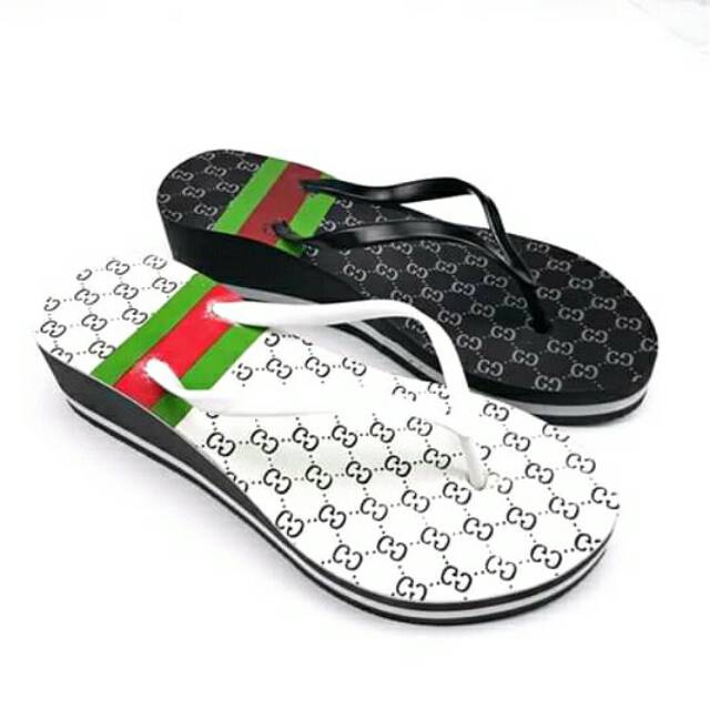  SANDAL  WEDGES WANITA SANDAL  TINGGI  WANITA MOTIF GUCCI  