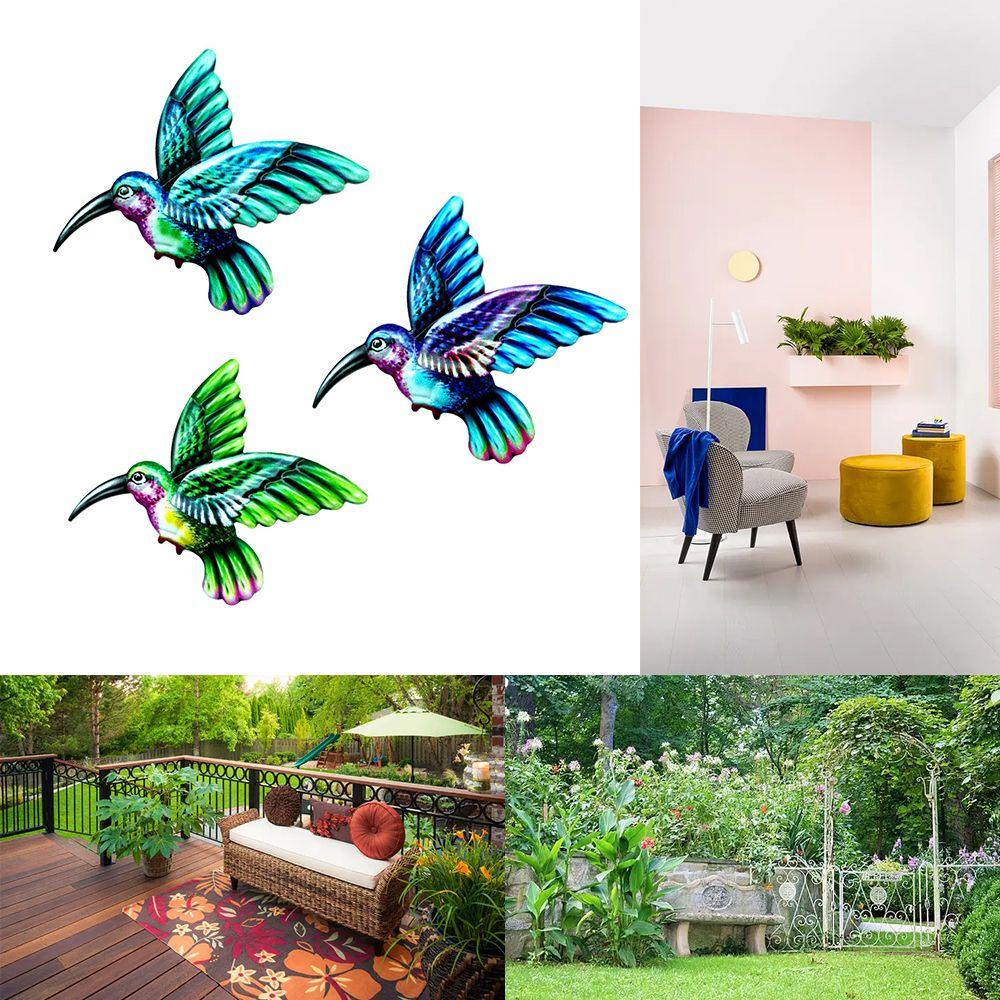 Solighter Hummingbird Dekorasi Indoor &amp; Outdoor Taman Liontin Patung Logam