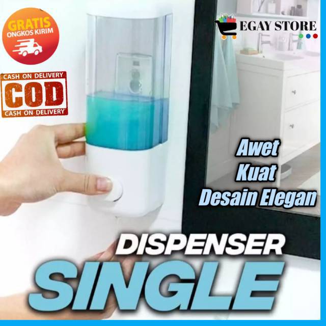 Dispenser Sabun Cair Sampo Hand Soap Tempat Sabun Cair Dinding Tempel Single Manual 400ML Murah