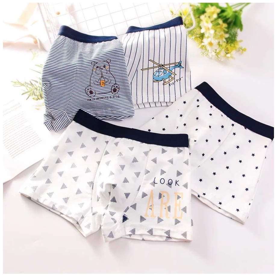 Celana Dalam Anak Laki Laki / Boxer Anak Motif Kartun Lucu / Underwear Kartun Bahan Katun Import Dingin