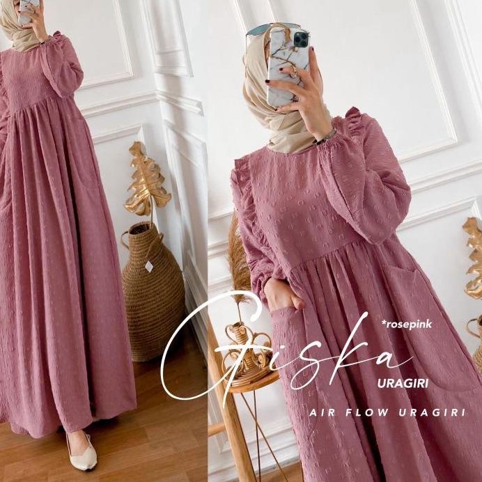 Baru ZAIRA MIDI CIKA DRESS GISKA DRESS CRINCLE URAGIRI  / RUBIAH MIDI URAGIRI