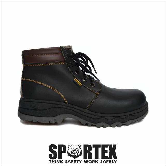 sepatu safety ujung besi / safety shoes type 01 hitam by sportex