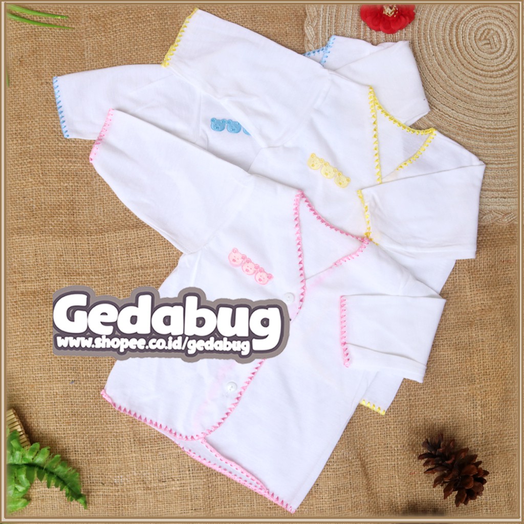 6pcs - Baju Bayi Boboko Bordir Putih Panjang | Perlengkapan Pakaian bayi Panjang