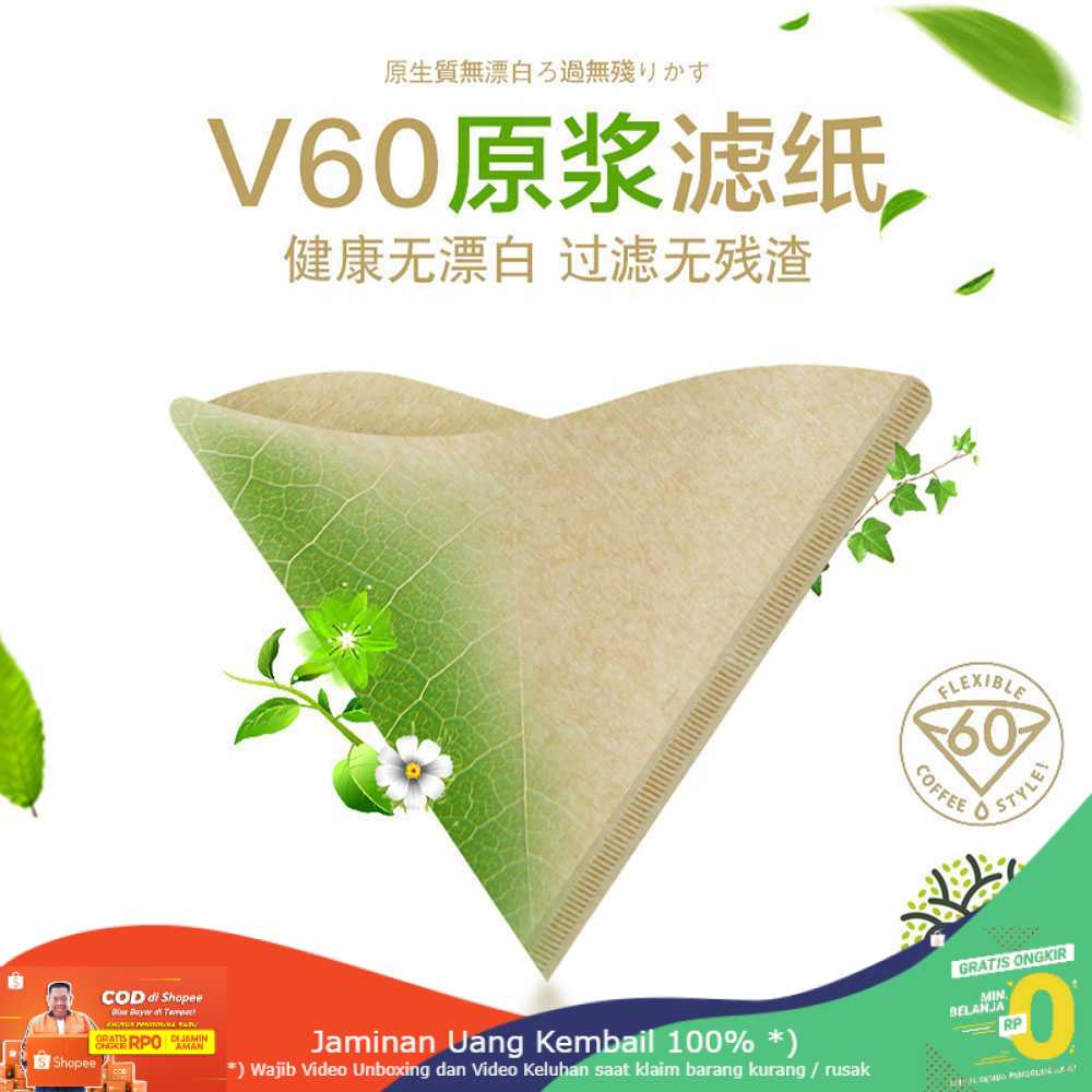 (BISA COD) RVOSTR OOTDTY Kertas Filter Saringan Kopi V60 Drip 1-2 Serving 100PCS YA1131