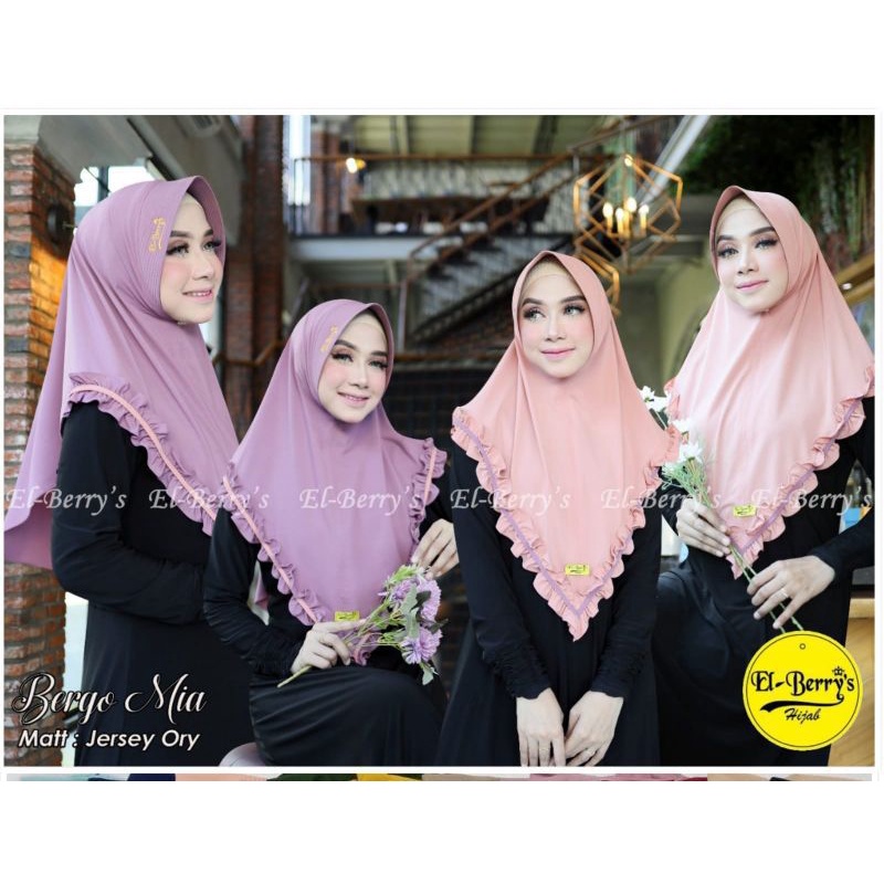 Hijab Instan Bergo Mia By El-Berry's Jersey Super Termurah 