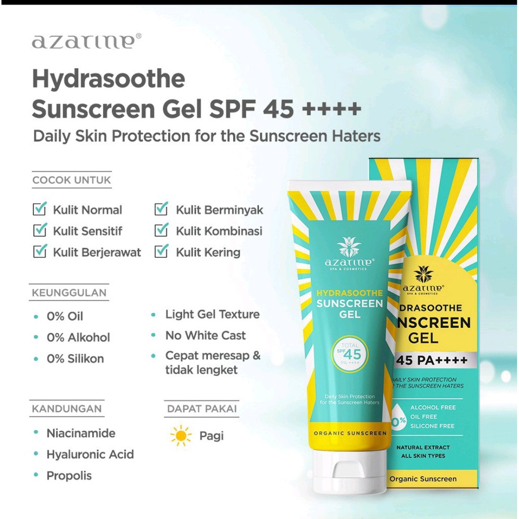 AZARINE HYDRASOOTHE SUNSCREEN GEL SPF 45 PA+++