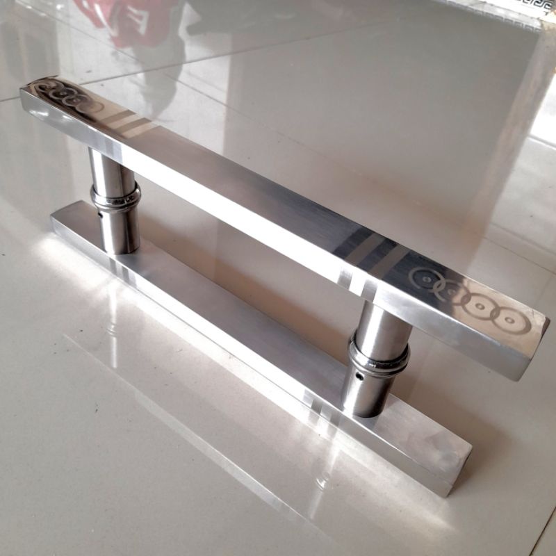 handle pintu baut tembus 45cm gagang tarikan pintu rumah pegangan pintu handle kaca aluminium