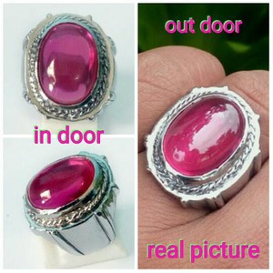 CINCIN PERMATA MERAH ROSE KEKERASAN DIATAS 8 SKALA MOHS RING TANAM