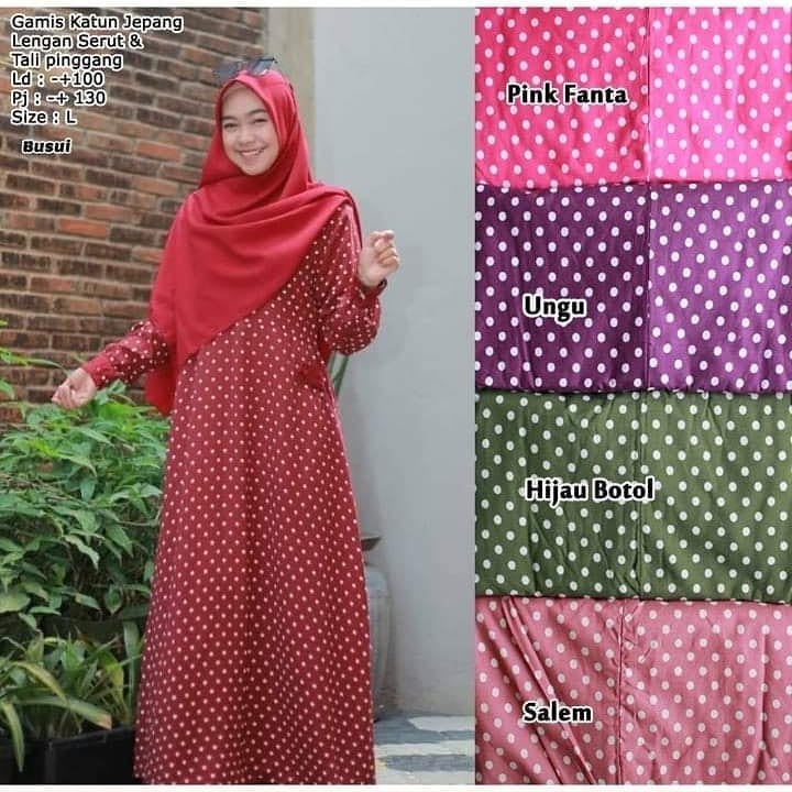 (KATALOG 3) GAMIS KATUN JUMBO MOTIF POKADOT, KOTAK, TARTAN, LOVE busui rempel
