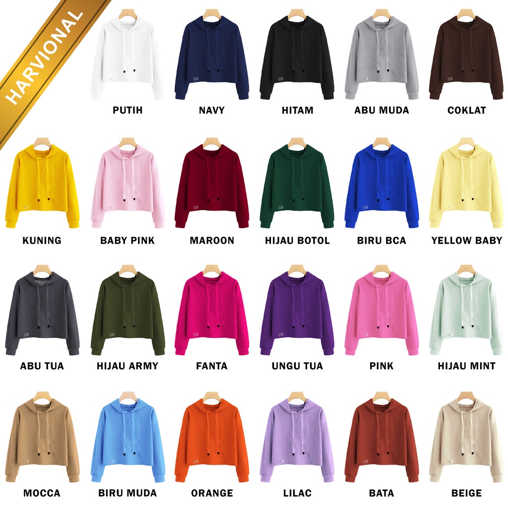 SWEATER CROP HOODIE FLOWER KIRI BAHAN FRENCHTERRY TERLARIS