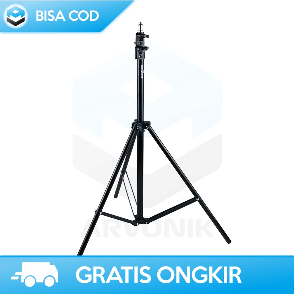 TRIPOD STUDIO STAND LIGHTING TAFFSTUDIO 2 METER 3 SEGMENT PORTABLE ORI