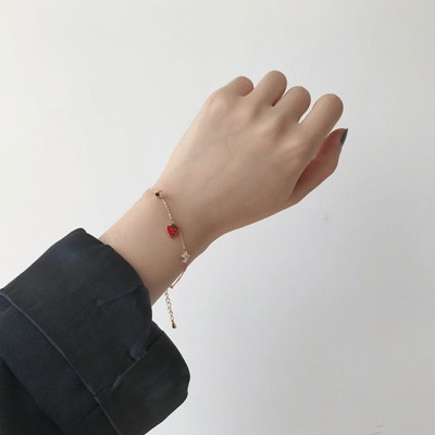 Gelang Wanita Model Korea Simple Clover Kristal untuk Hadiah-#13