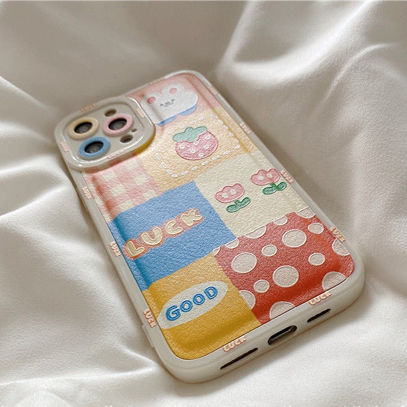 Buah Persegi Desain Pola Casing Ponsel untuk iPhone 12 13 11 Pro Max X Xs Max Xr 7 8 Plus Casing Silikon Tphd