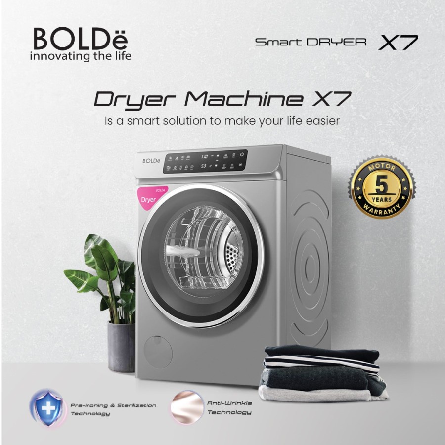 Pengering Pakaian BOLDe SMART DRYER X7 7 Kilo Garansi Resmi