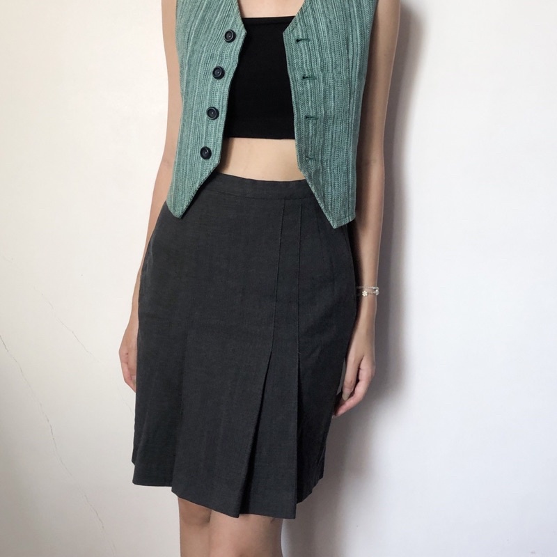 Ivy Club Vintage Dark Gray Mini Skirt