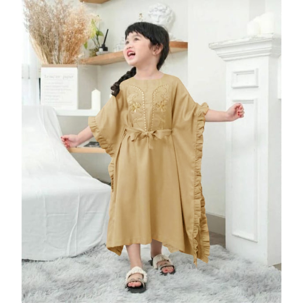 FenishaStore Dress Kaftan Anak Perempuan Emira Kid's Usia 3-5 Tahun