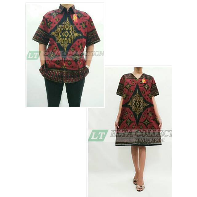 Couple tenun endek Lobeng Bali