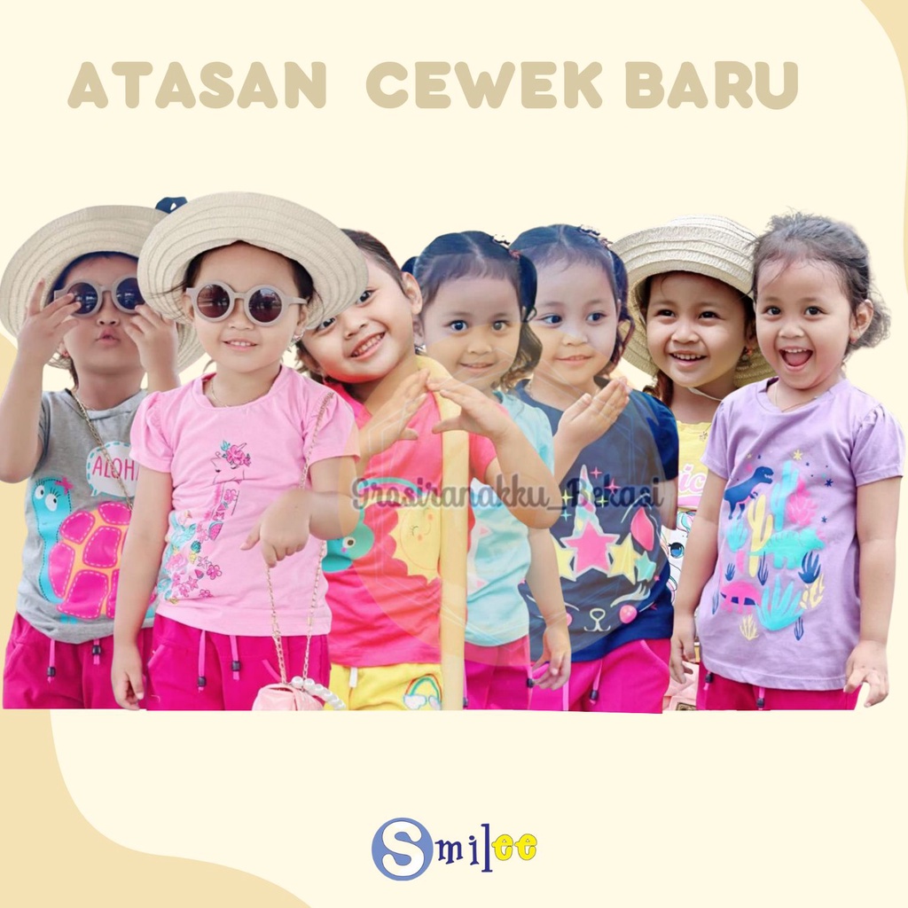 Atasan Smilee New Mix Motif &amp; Warna Size 1-5Tahun