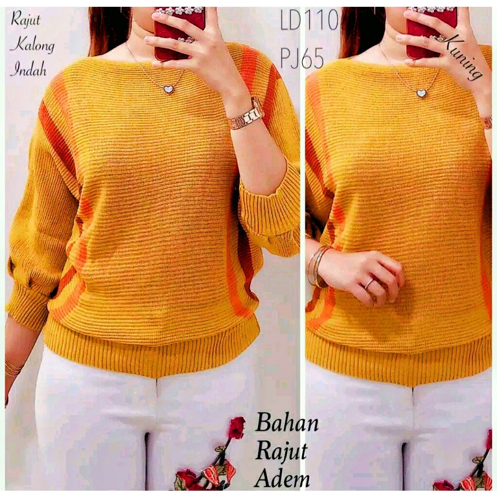 WSE390 - Blouse Batwing Rajut Sara Bahan Ranjut Lembut Tidak Berbulu PREMIUM QUALITY