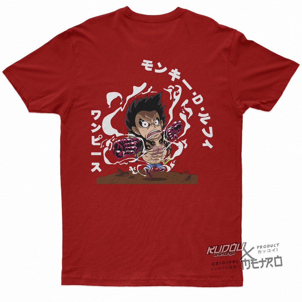 Kaos Luffy Gear 4th Chibi Red Anime Manga One Piece