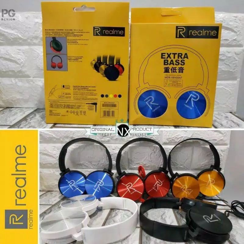 Earphone Headphone Bando Realme XB450 Headset Handsfree Hf Bando Realme XB450