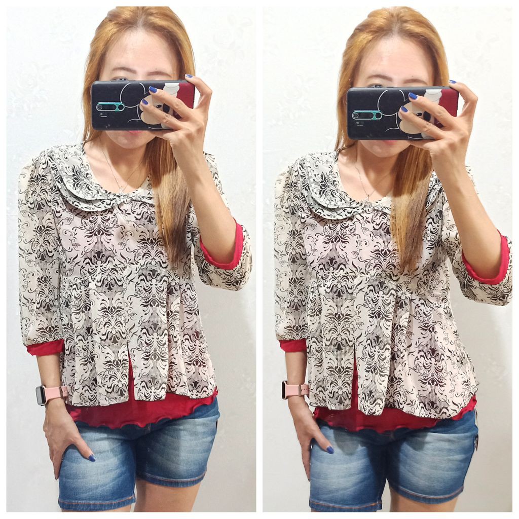 GLW Blouse Batik Sifon Kerah