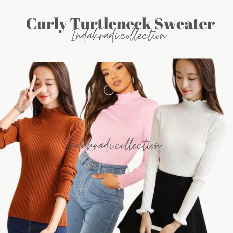 TURTLENECK KRIWIL KNIT ATASAN KERAH TINGGI RAJUT WANITA OUTER RAJUT