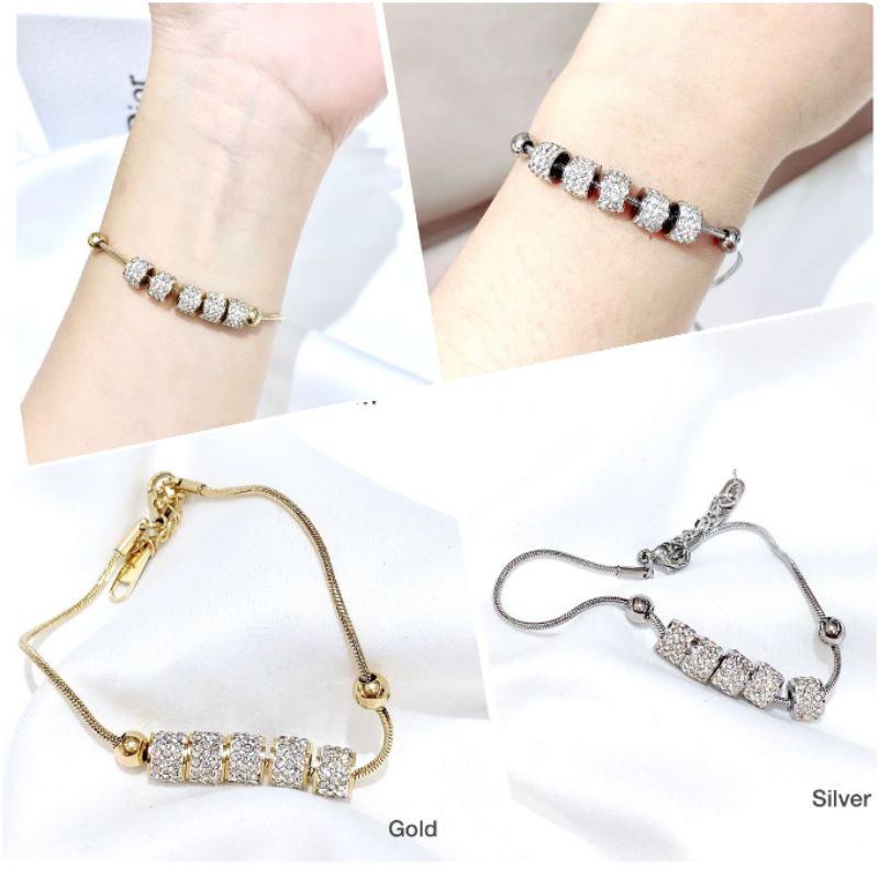 Gelang Titanium Asli Premium Quality Anti karat anti alergi Stainless steel Gold silver Gt10