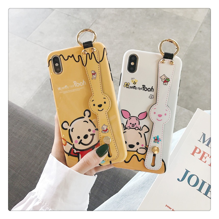 Cute Pooh Strap Softcase iphone 7+/8+/X/XS/XS MAX/XR/11/11 PRO/11 PRO MAX/12/12 PRO/12 PRO MAX