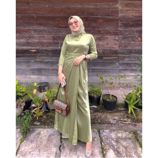 GAMIS PAYET KONDANGAN TERBARU GAUN SATIN PREMIUM