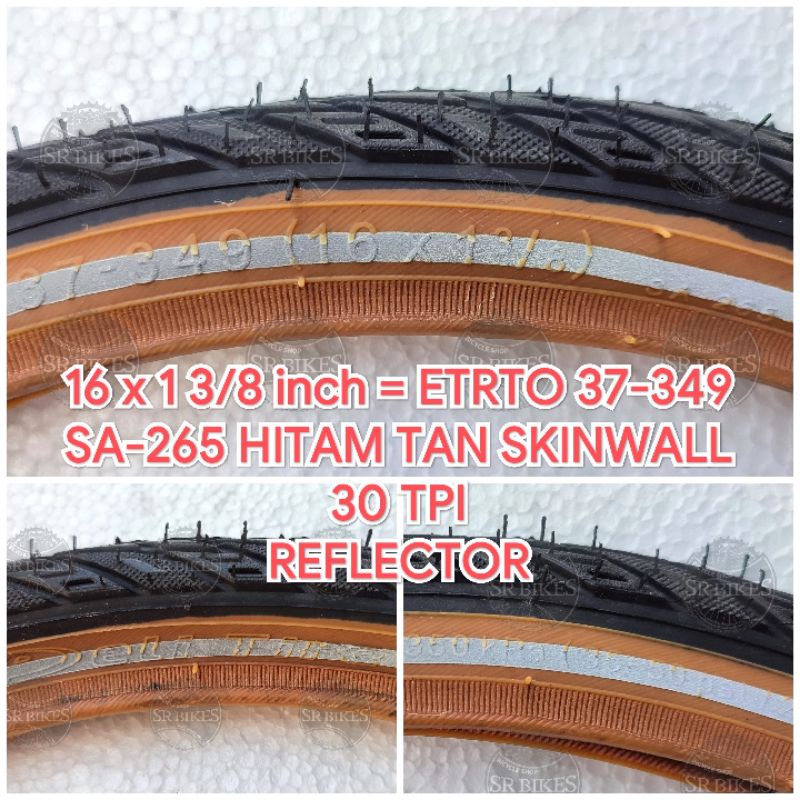 Ban Luar 16 x 1 3/8  = 16 plus = 37-349 Sepeda Lipat Minion. SWALLOW DELI TIRE