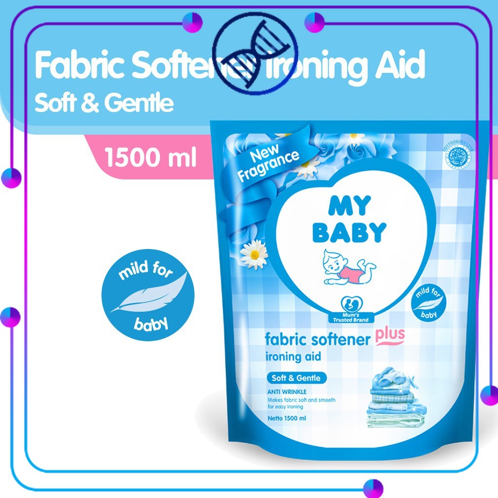 Jual MY BABY Fabric Softener Plus Ironing Aid Soft & Gentle Refill 1500 ...