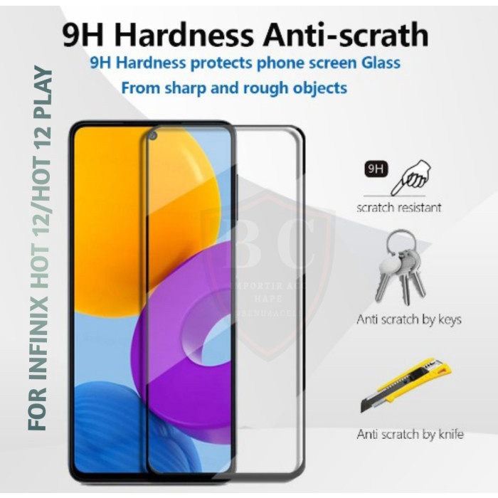 TEMPERED GLASS FULL LEM INFINIX HOT 12 INFINIX HOT 12 PLAY