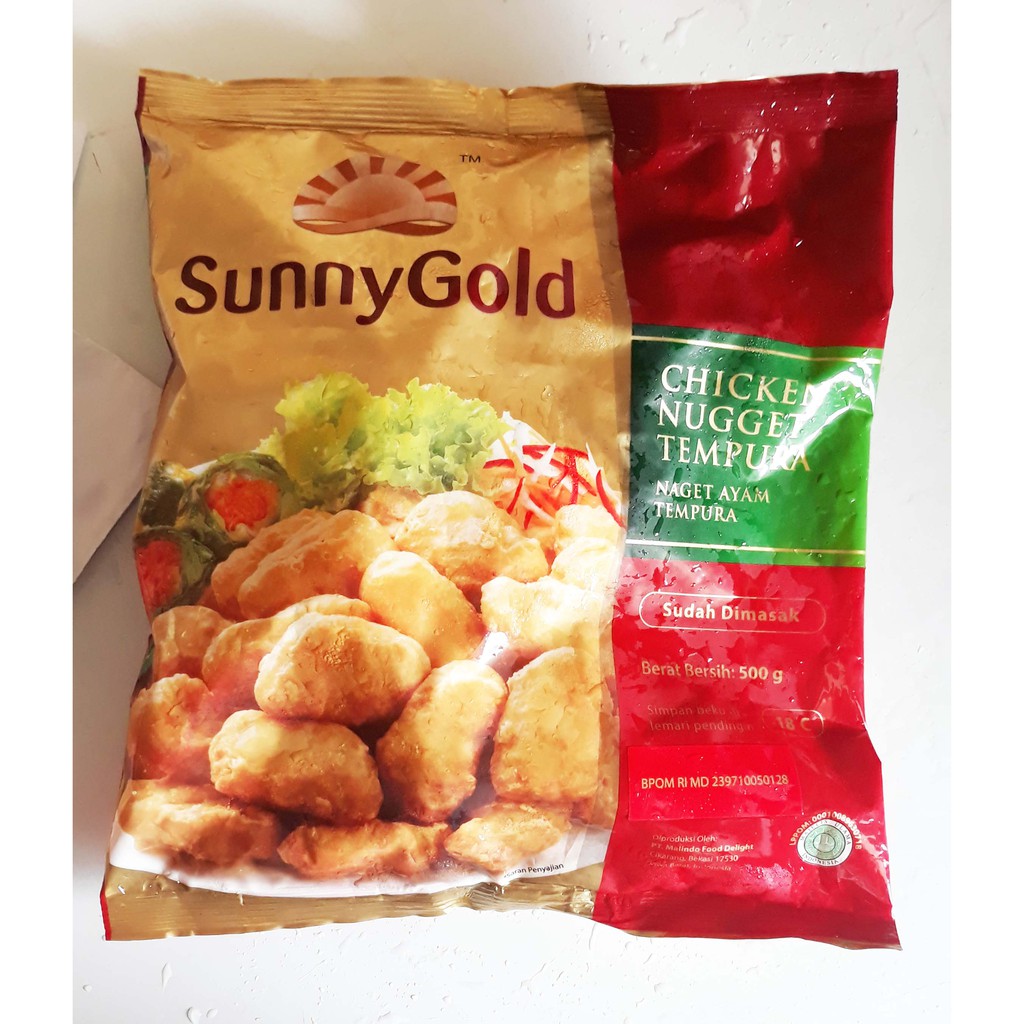 

Sunny Gold Naget Ayam Tempura Chicken Nugget 500 gram