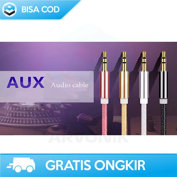 GOLD PLATED KABEL AUX AUDIO EXTENSION AUDIO 3.5 MM TO 3.5 MM ORIGINAL